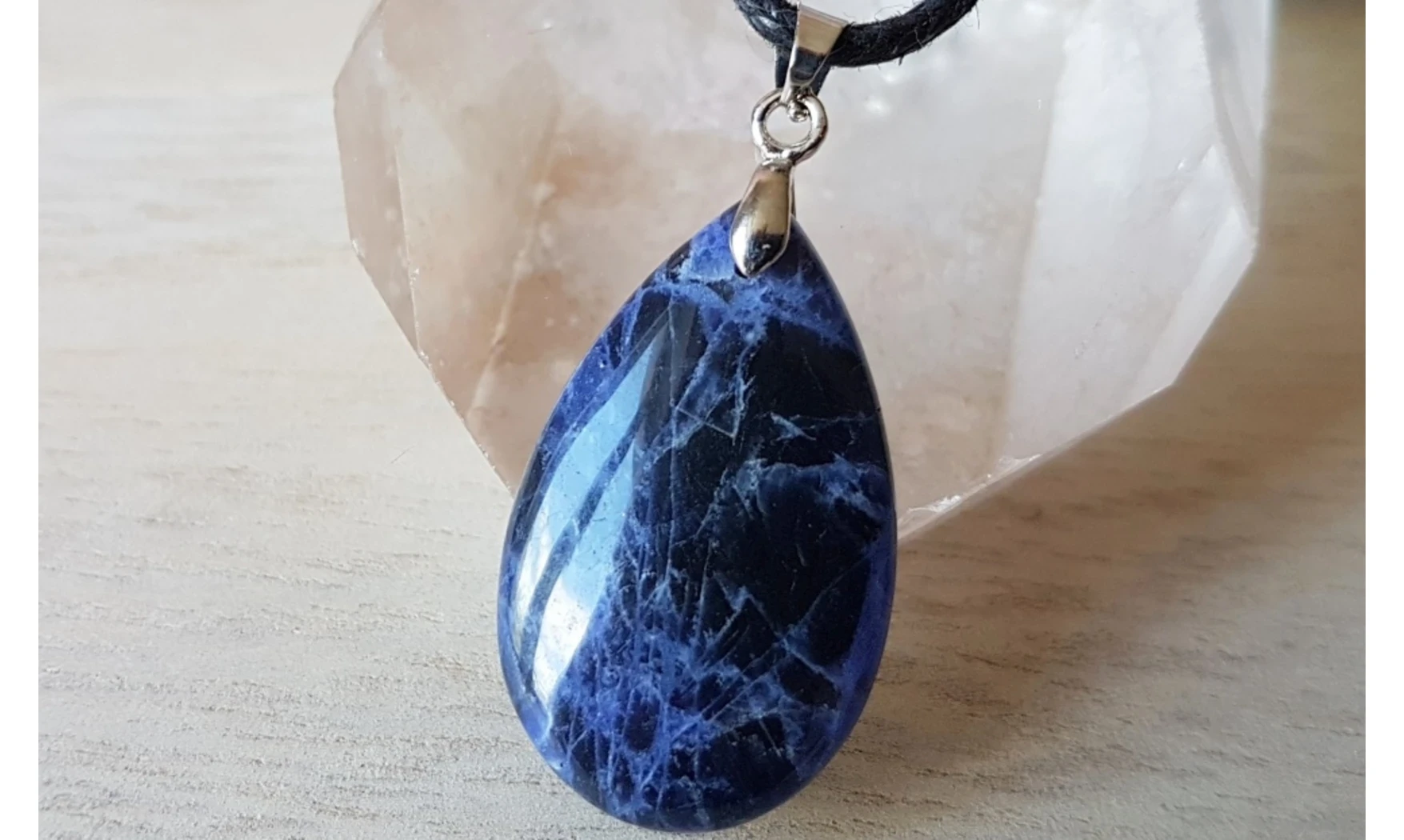 Sodalite Galet pierre pendentif 2