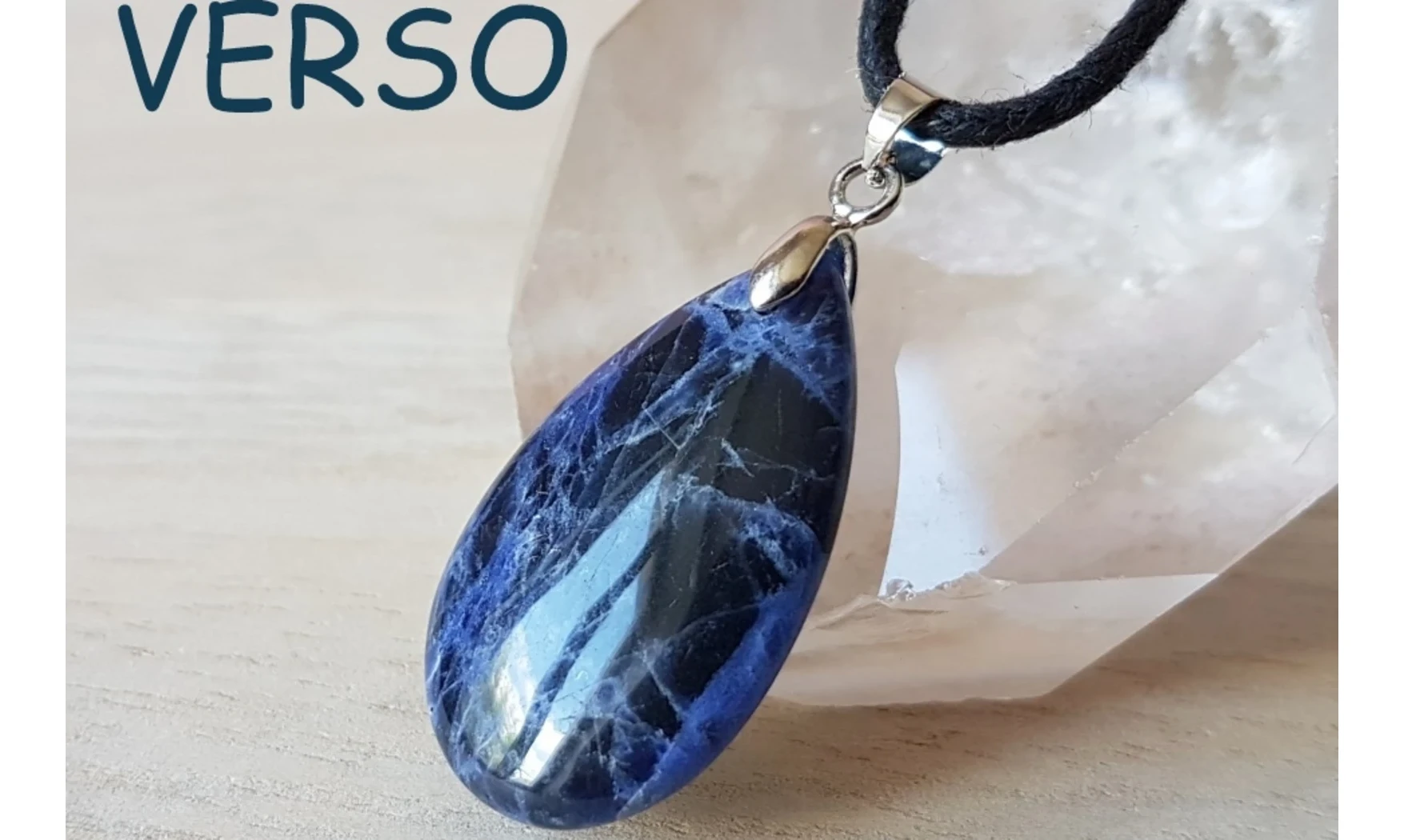 Sodalite Galet pierre pendentif 2