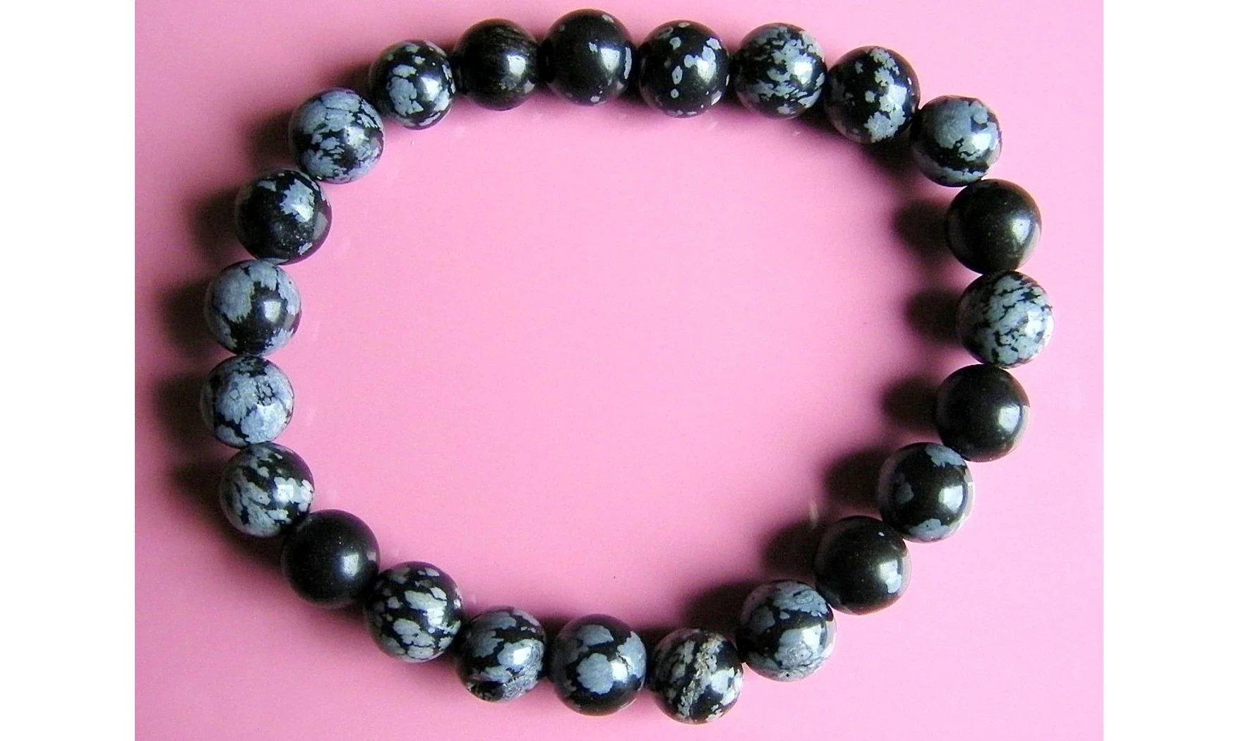 Obsidienne Neige pierres Boules bracelet