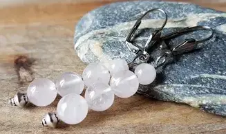 Rose Quartz beads Earring