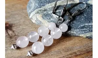 Rose Quartz beads Earring