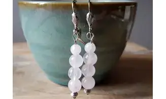Rose Quartz beads Earring