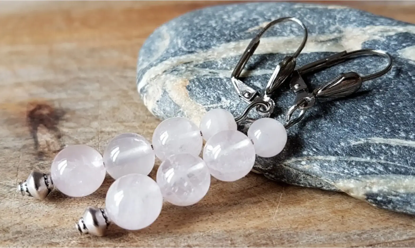 Rose Quartz beads Earring