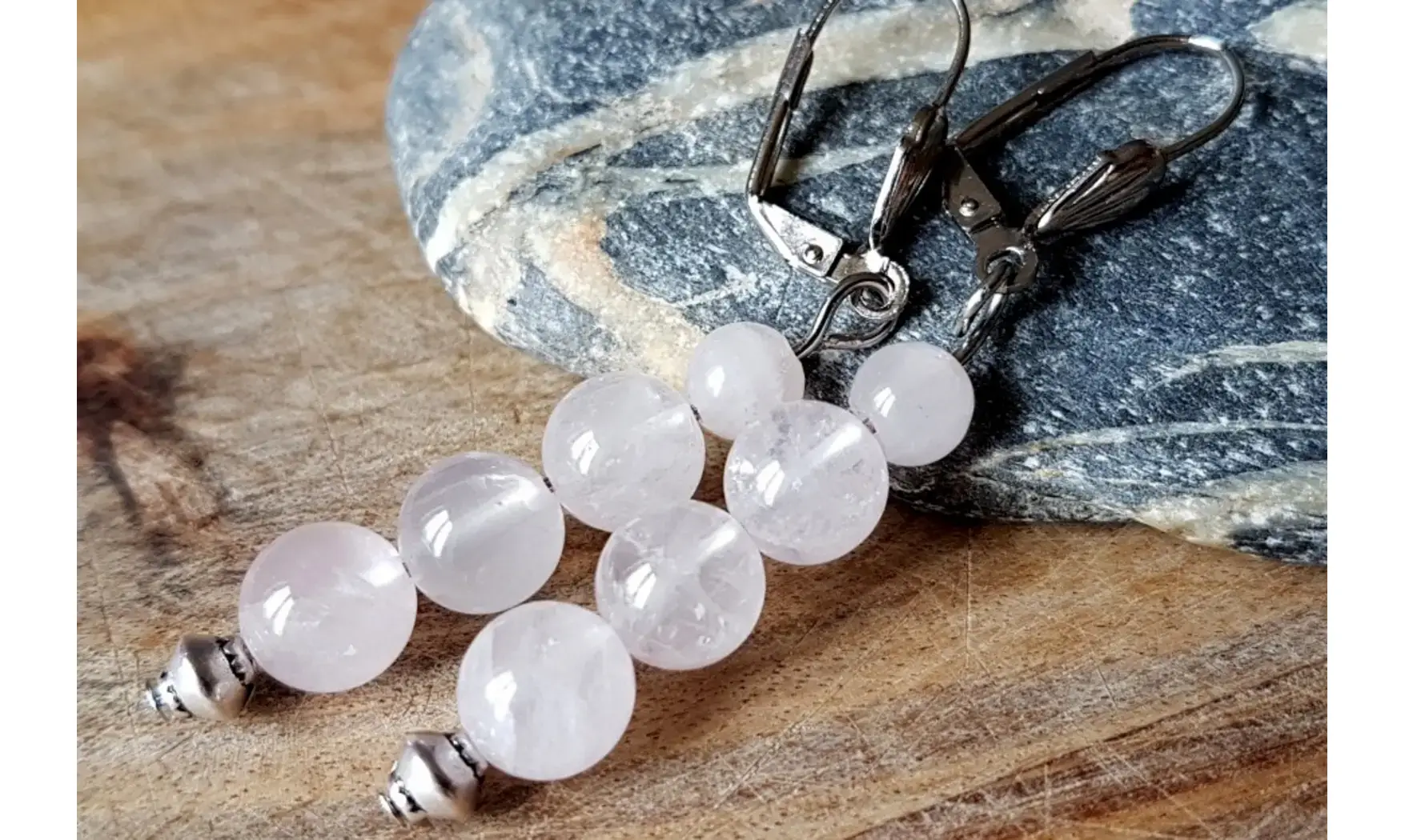 Rose Quartz beads Earring