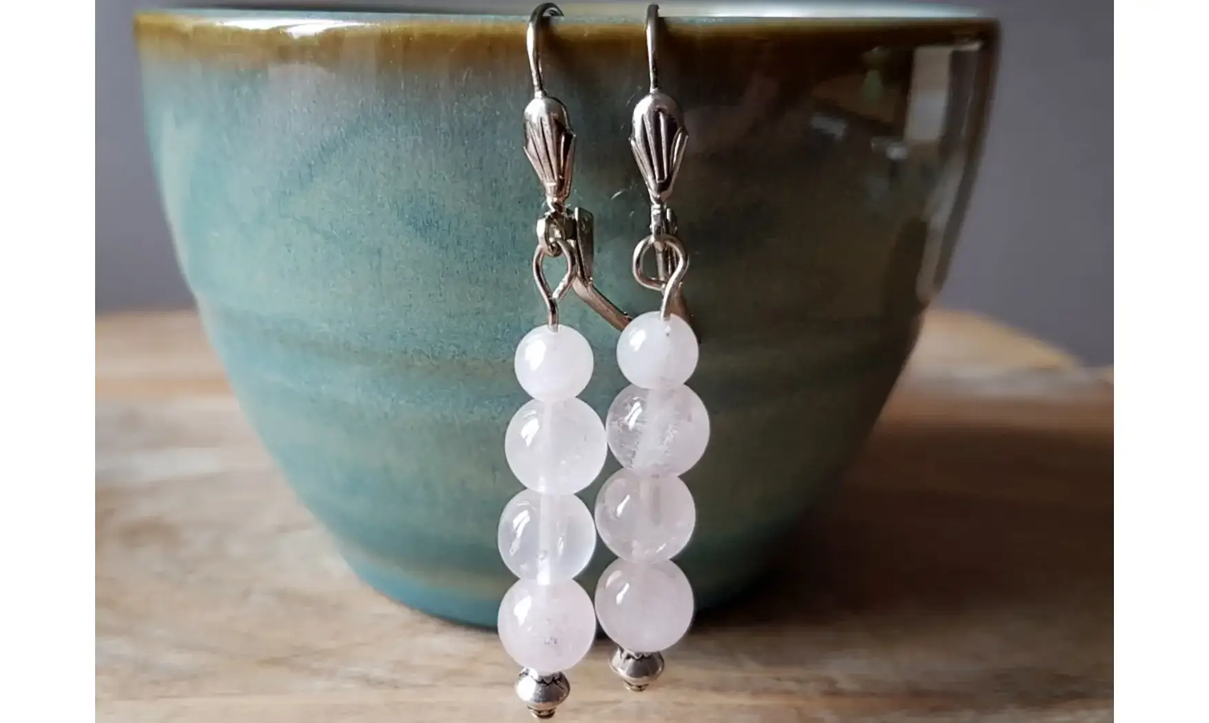Rose Quartz beads Earring