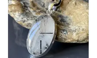 Cristal Tourmaline pendentif & Argent