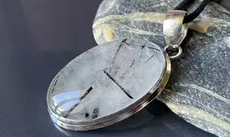 Cristal Tourmaline pendentif & Argent