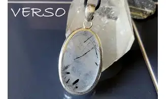 Cristal Tourmaline pendentif & Argent