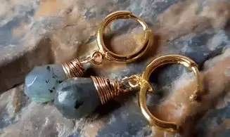 Labradorite Earrings Teardrop