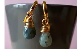 Labradorite Earrings Teardrop