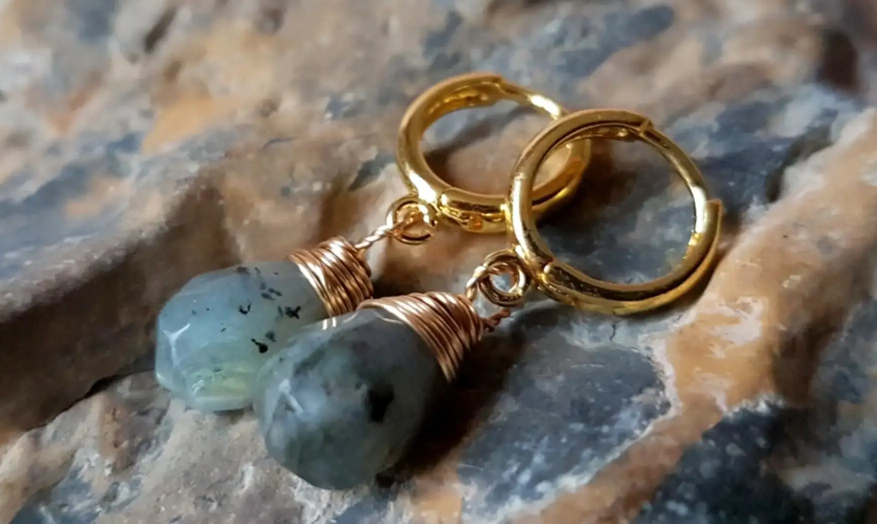 Labradorite Earrings Teardrop