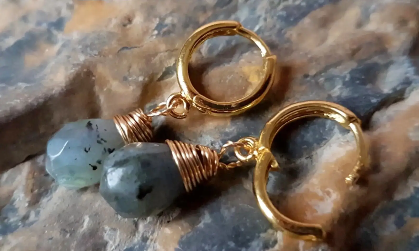 Labradorite Earrings Teardrop
