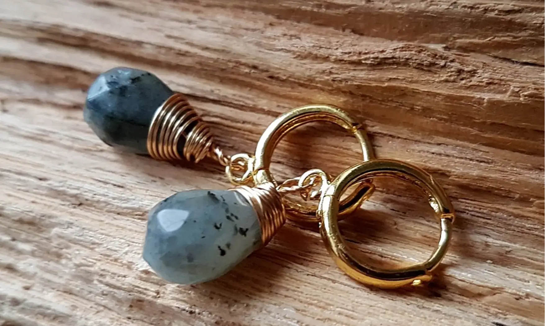 Labradorite Earrings Teardrop
