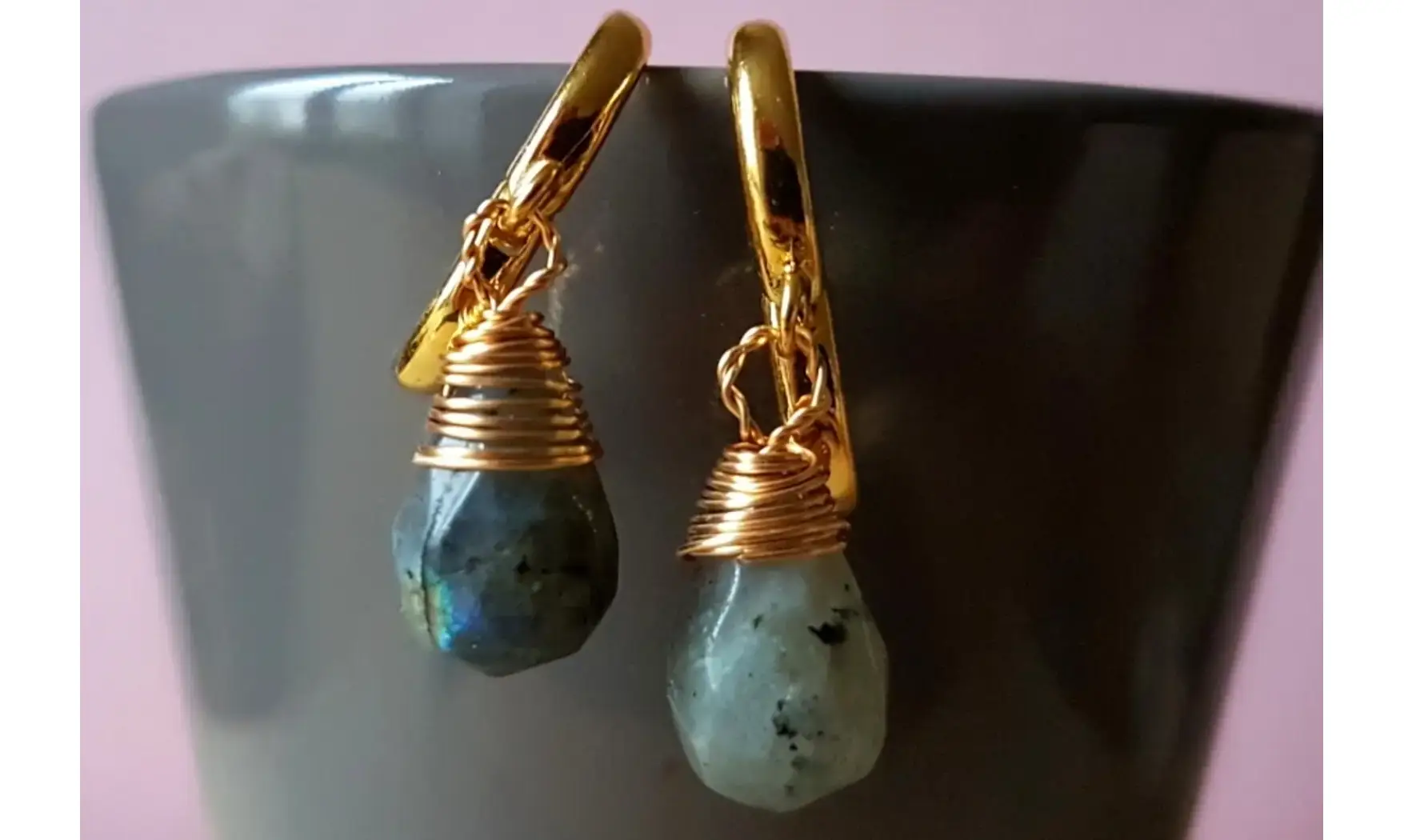 Labradorite Earrings Teardrop