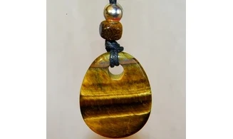 Tiger Eye drilled stone pendant