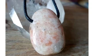 Sunstone stone drilled pendant 3
