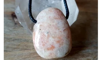Sunstone stone drilled pendant 3