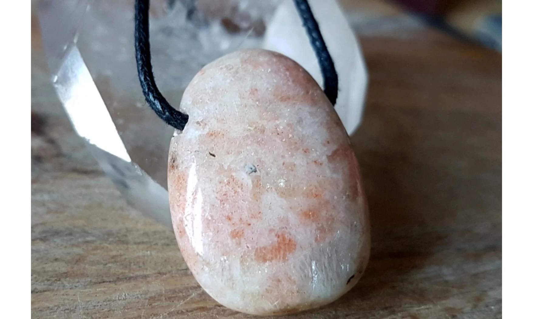 Sunstone stone drilled pendant 3