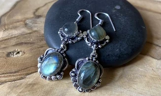Labradorite 925 Silver plated Earring