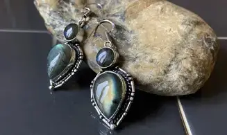 Labradorite pierre BO Argent