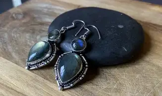 Labradorite pierre BO Argent