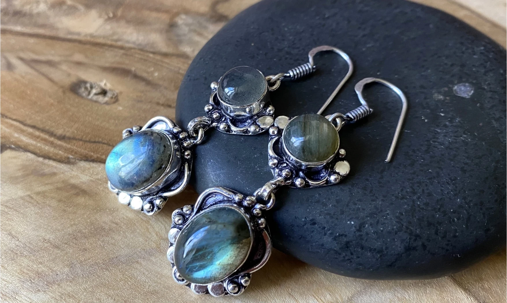 Labradorite 925 Silver plated Earring