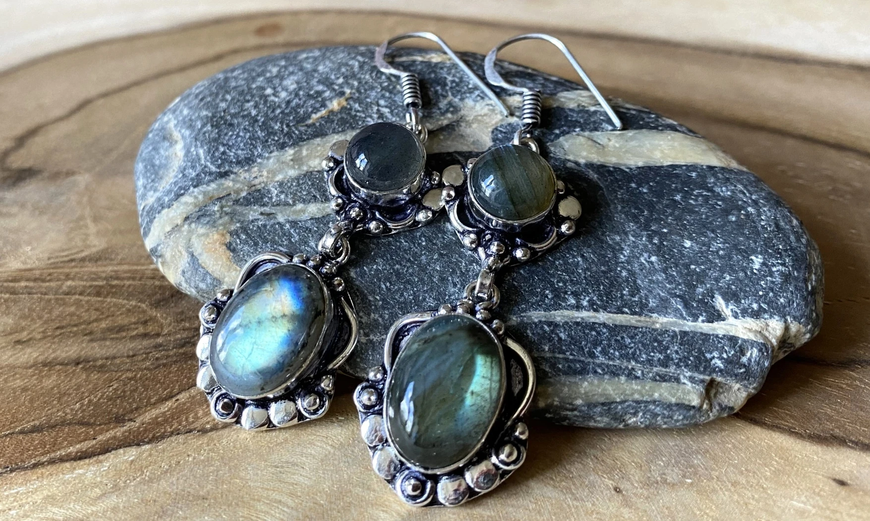 Labradorite 925 Silver plated Earring