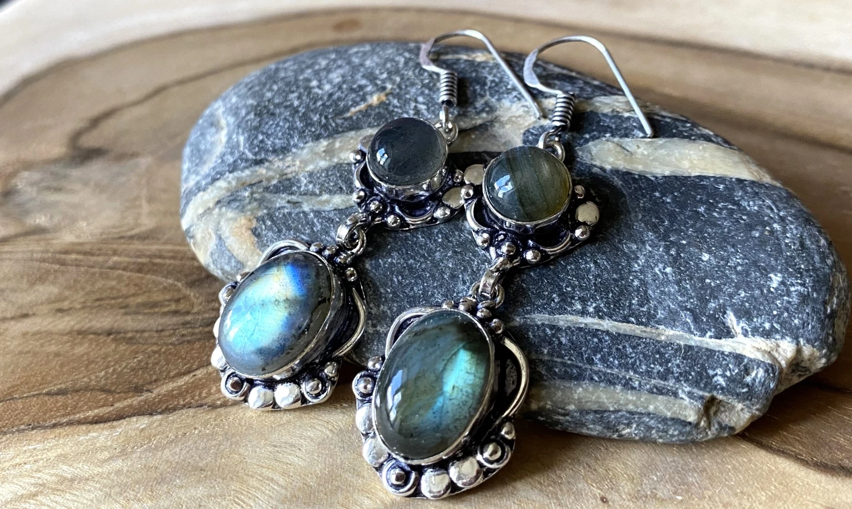 Labradorite 925 Silver plated Earring