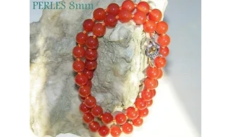 Cornaline pierres Boules collier