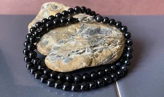 Onyx noir pierres Boules collier