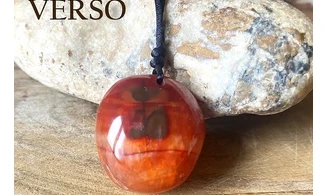 Cornaline pierre percée A pendentif