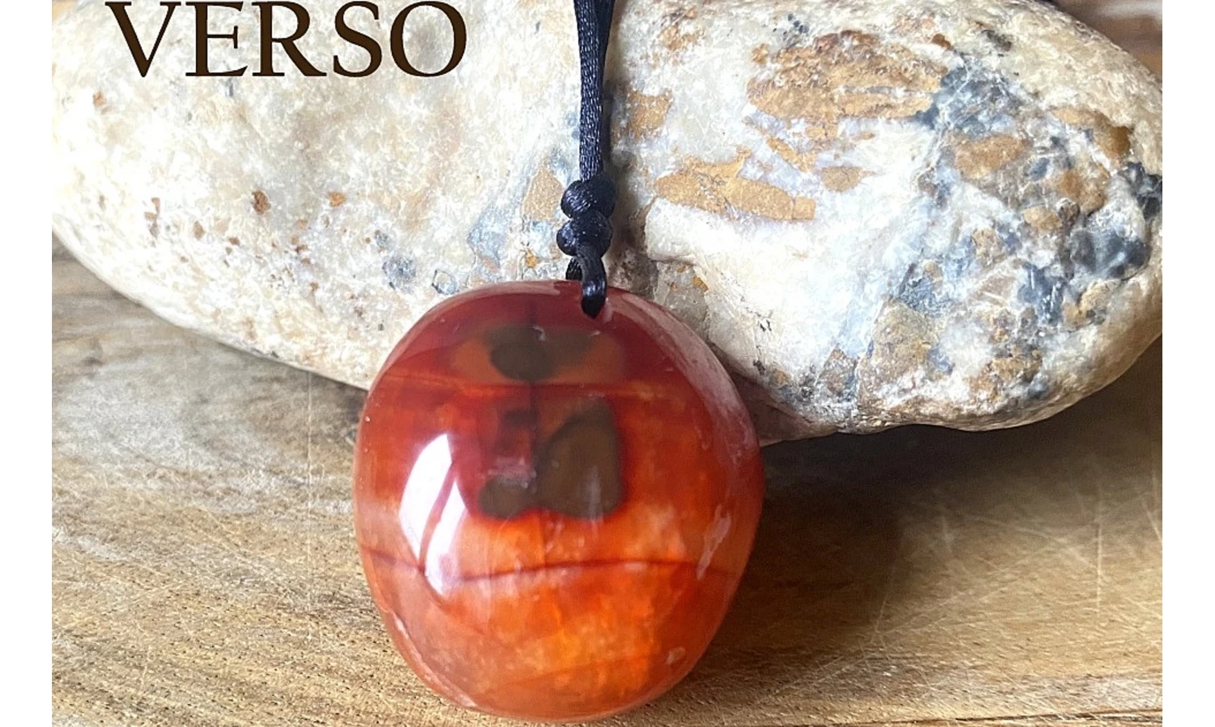 Cornaline pierre percée A pendentif