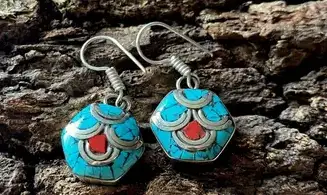 Turquoise Corail BO Tibétaine Argent