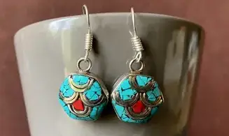 Turquoise Corail BO Tibétaine Argent