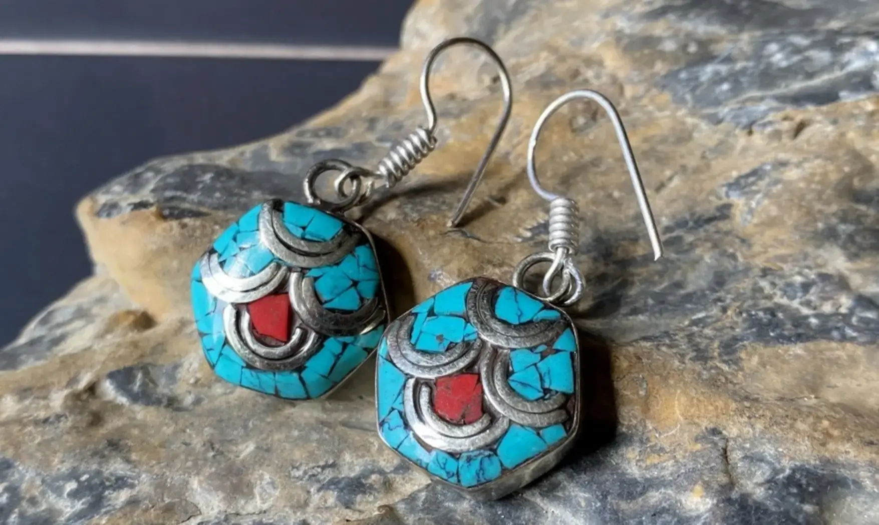 Turquoise Corail BO Tibétaine Argent