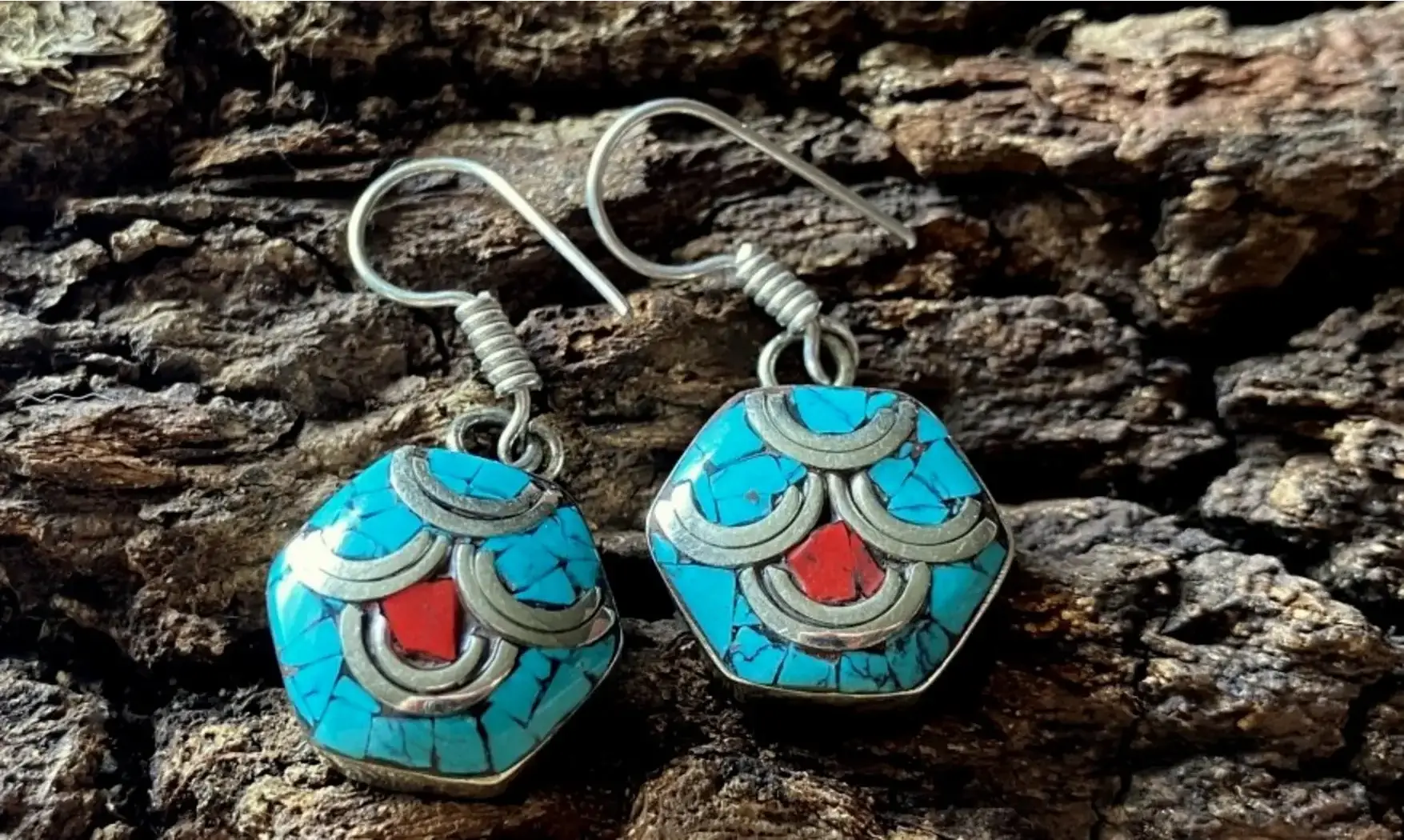 Turquoise Corail BO Tibétaine Argent
