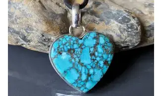 Turquoise & 925 Silver plated pendant