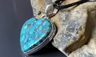 Turquoise & 925 Silver plated pendant