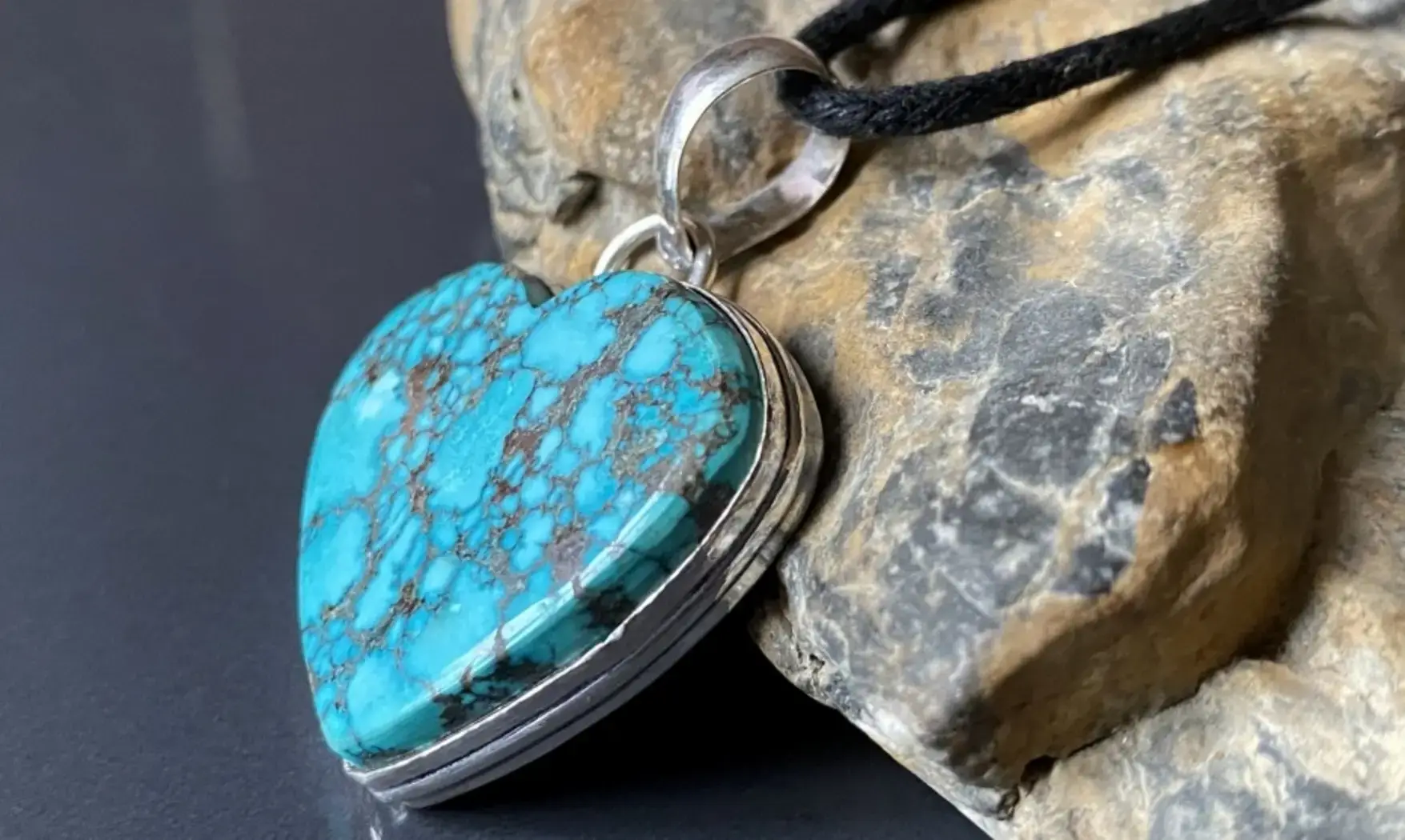 Turquoise pierre pendentif & Argent