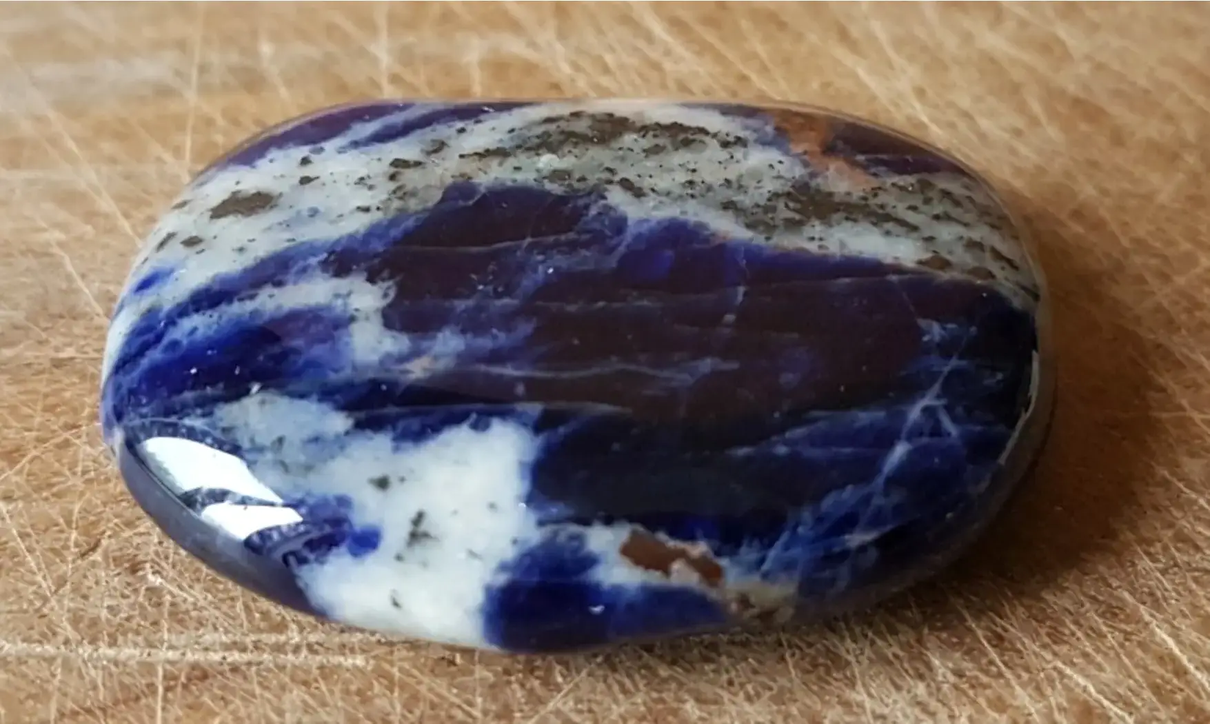 Sodalite Galet 3 pierre plate