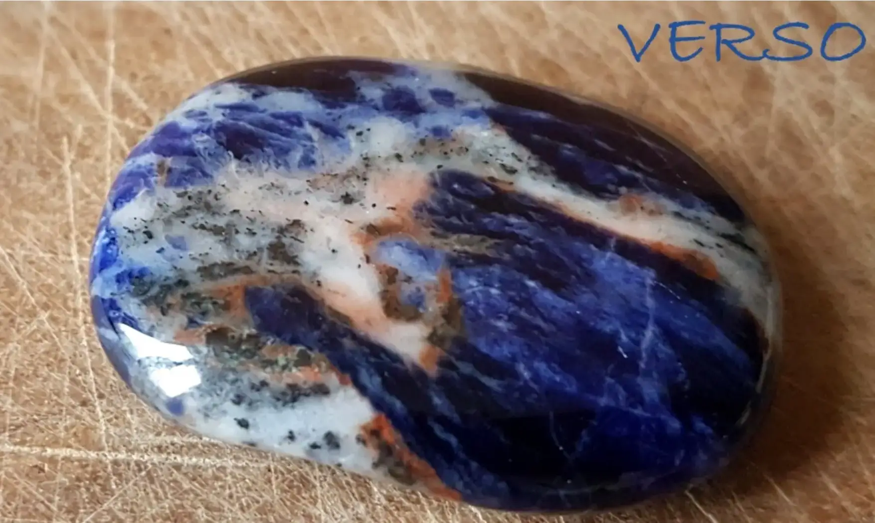Sodalite Galet 3 pierre plate