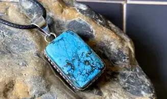 Turquoise & 925 Silver plated pendant