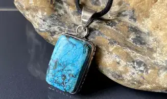 Turquoise pierre pendentif & Argent