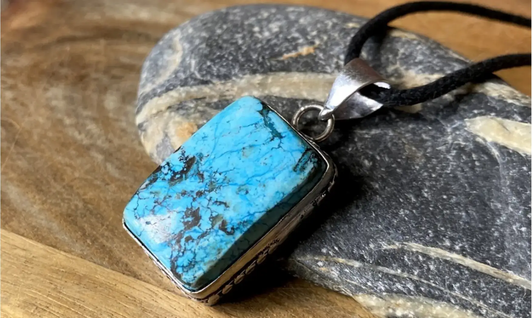 Turquoise pierre pendentif & Argent
