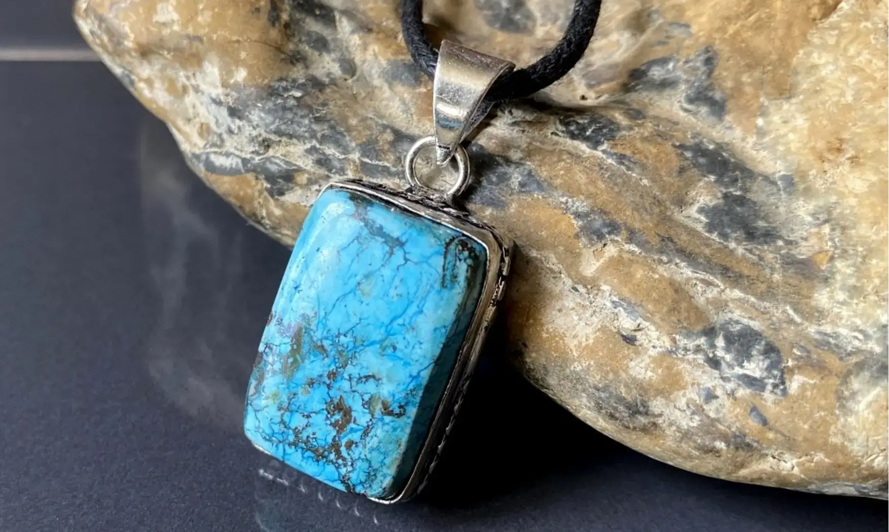 Turquoise pierre pendentif & Argent