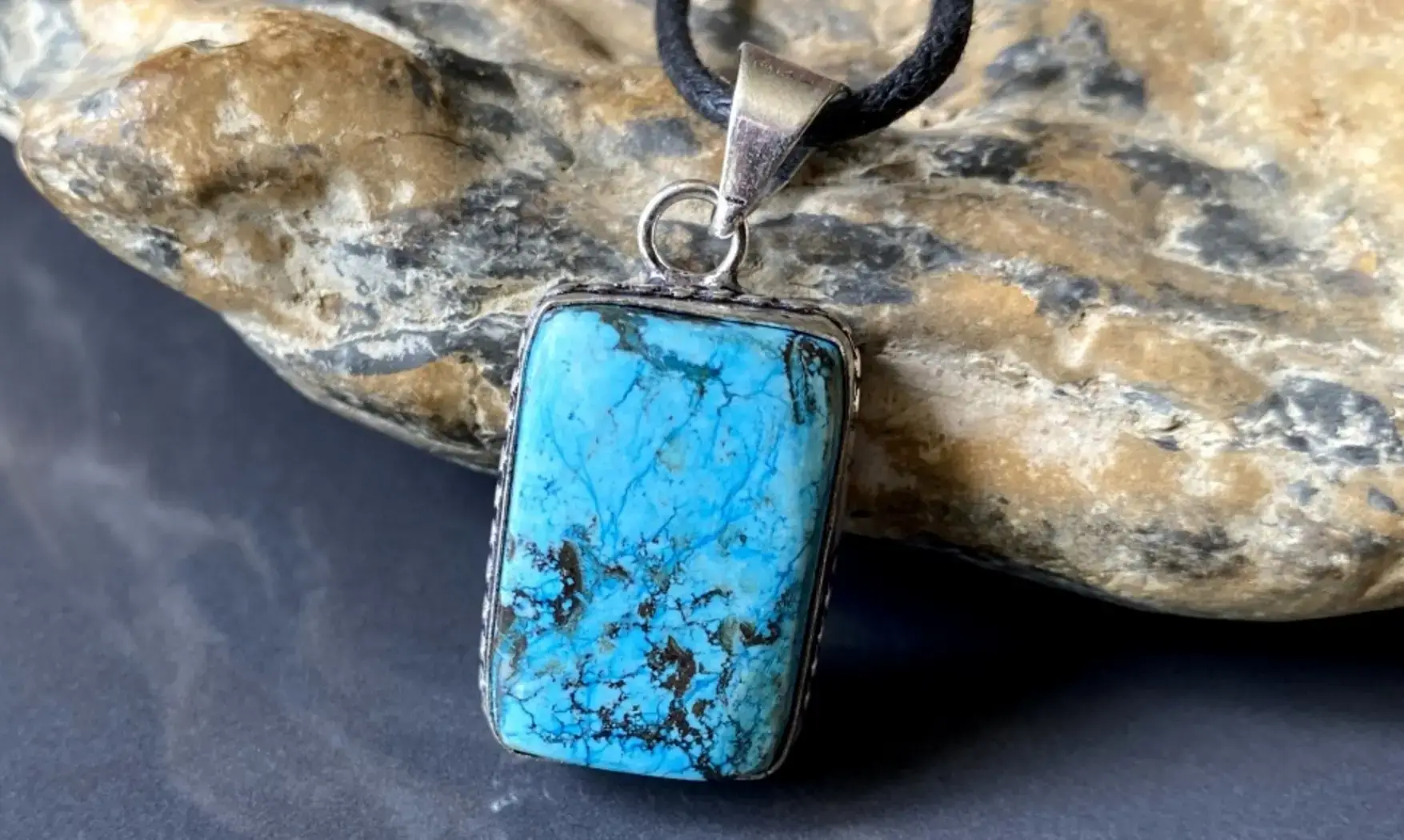 Turquoise pierre pendentif & Argent