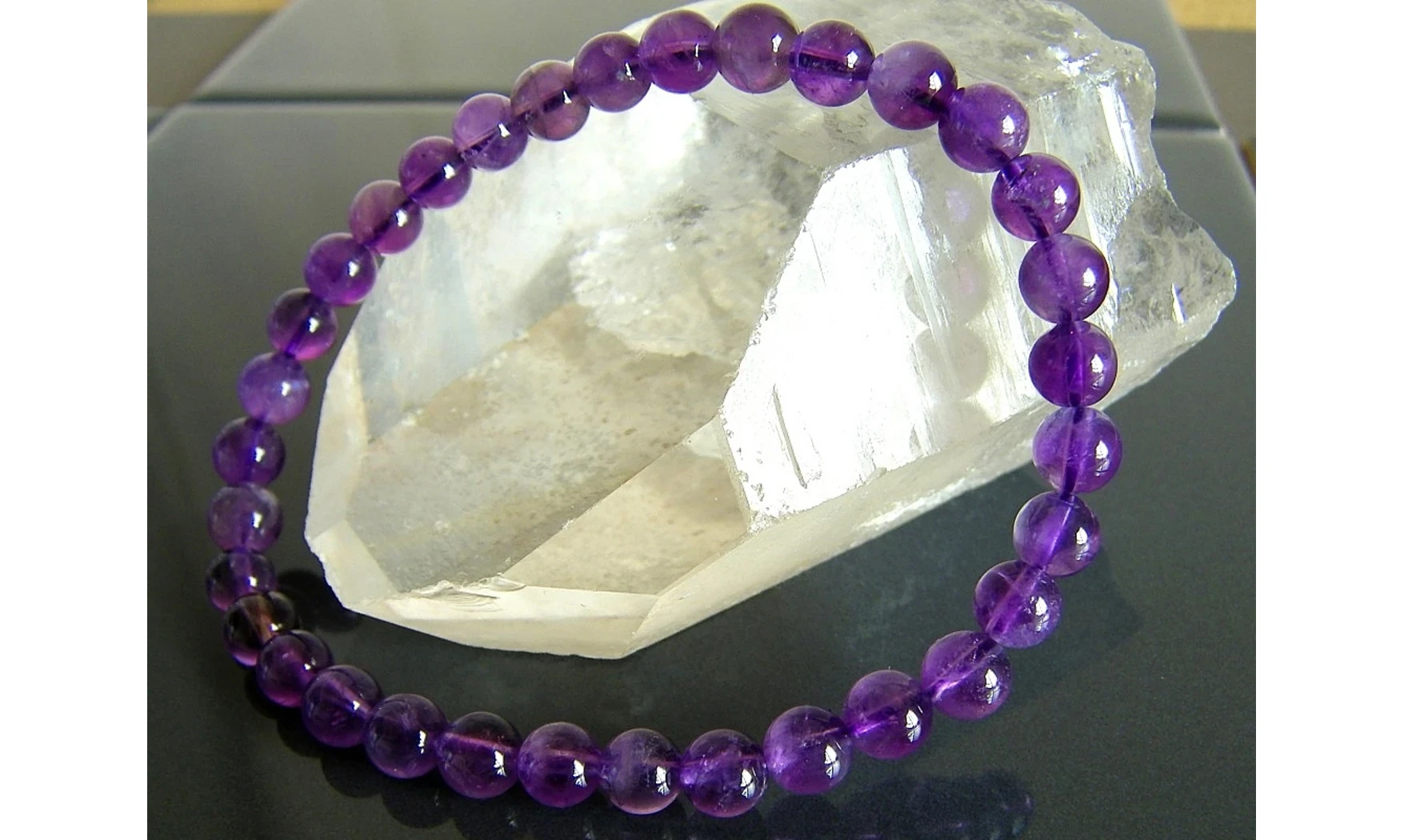 Améthyste pierres Boules bracelet