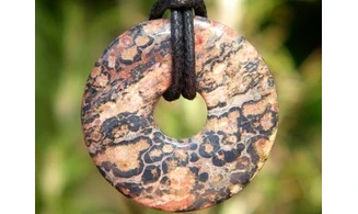 Jaspe Léopard Donuts pierre pendentif