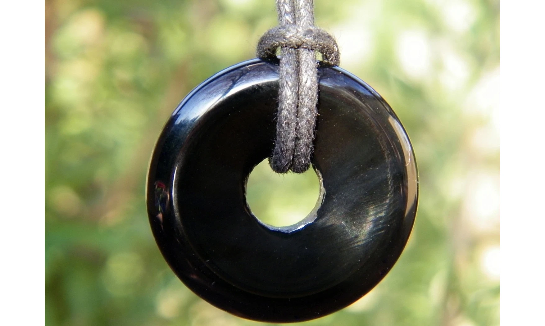 Onyx Noir Donuts pierre pendentif