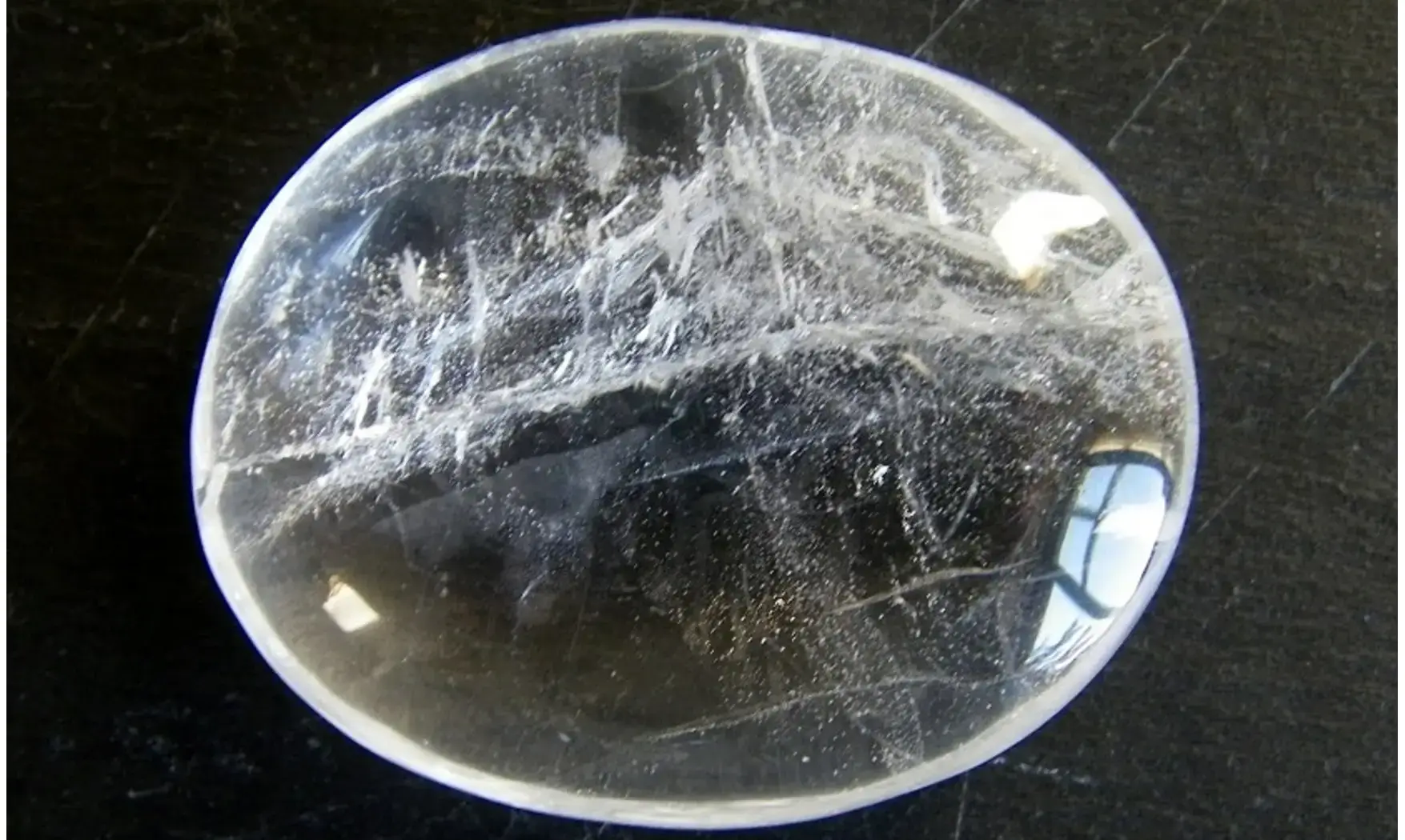 Cristal de roche Galet pierre plate